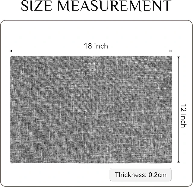 Alt view image 6 of 7 - Faux Linen Cloth Placemats Set of 4-12 x 18 Inch, Light Grey
