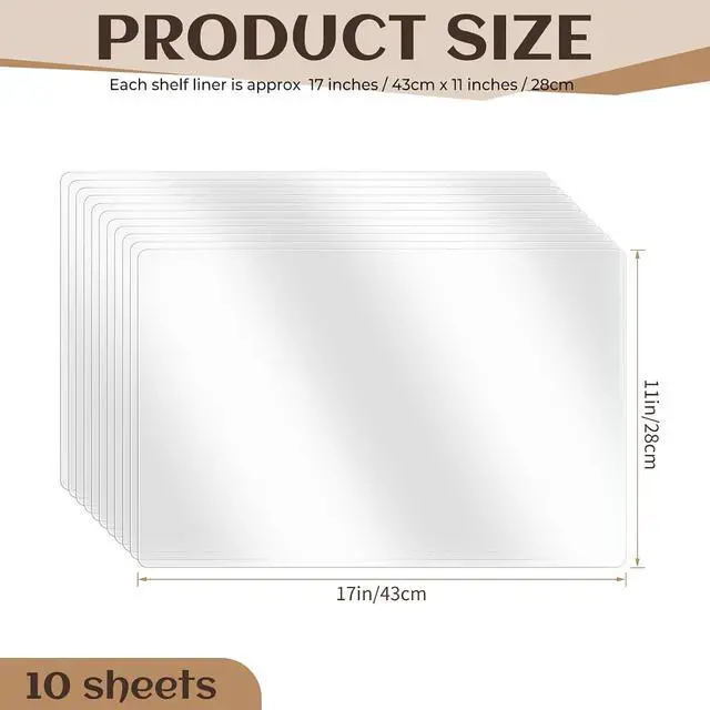 Alt view image 2 of 7 - 10 PCS Plastic Placemat Heat Resistant Washable Table Mats, Clear Placemats for Table, Dining, Kitchen, Crafting and Shelf Liner, 17 x 11 Inch