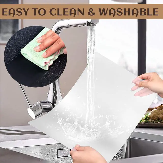 Alt view image 5 of 7 - 10 PCS Plastic Placemat Heat Resistant Washable Table Mats, Clear Placemats for Table, Dining, Kitchen, Crafting and Shelf Liner, 17 x 11 Inch