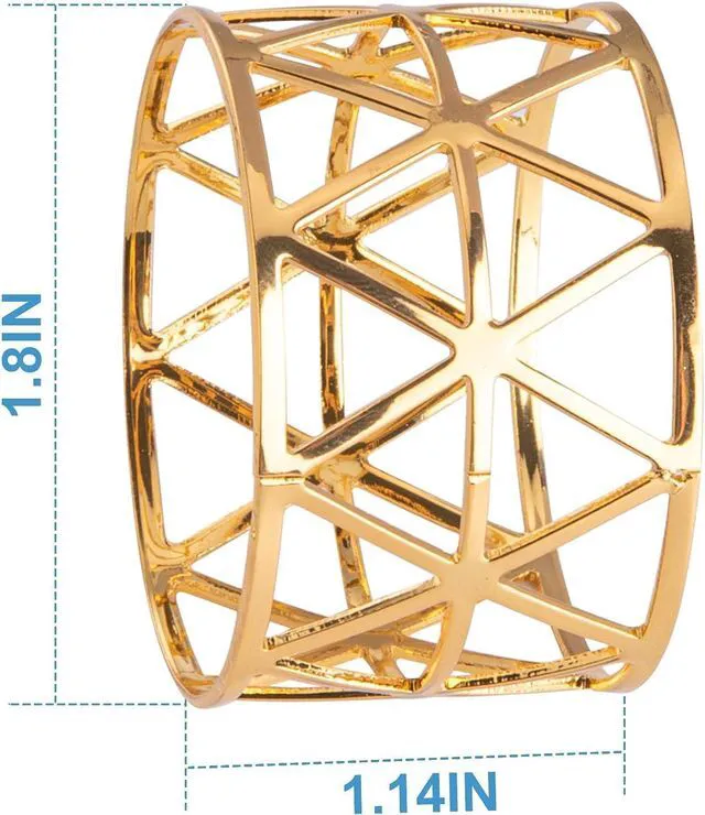 Alt view image 2 of 7 - 12PCS-LUNEY Gold Napkin Rings Set of 12 Metal Napkin Holder for Table Decor | 1.8" Dia×1.14" W, Sturdy Rustproof, Easy Wipe Clean, Recyclable, for Dining Wedding Birthday Party Holiday fall