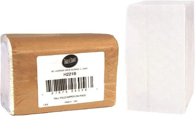 Main image of Tall Fold Paper Napkin Refill, 7 1/2 by 13 1/2 inch, 250 Count, White