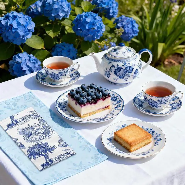 Alt view image 7 of 7 - 25 Pcs Blue Toile Decorative Paper Hand Towels, Vintage Countryside Disposable Guest Napkins for Bathroom, 3 Ply 4.3" x 7.5" Folded Seasonal Dinner Decorative for Wedding, Tea Party, Holiday