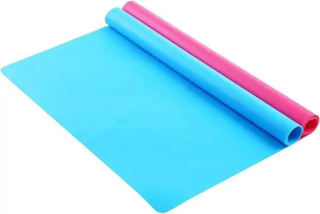 Main image of 2 Pack of 15.7" x 11.7" Large Silicone mat for Crafts Jewelry Casting Mould Mat, Silicone Placemat for DIY Crafting (Rose Red & Blue)