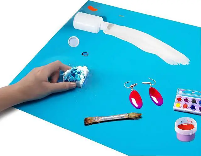 Alt view image 5 of 5 - 2 Pack of 15.7" x 11.7" Large Silicone mat for Crafts Jewelry Casting Mould Mat, Silicone Placemat for DIY Crafting (Rose Red & Blue)