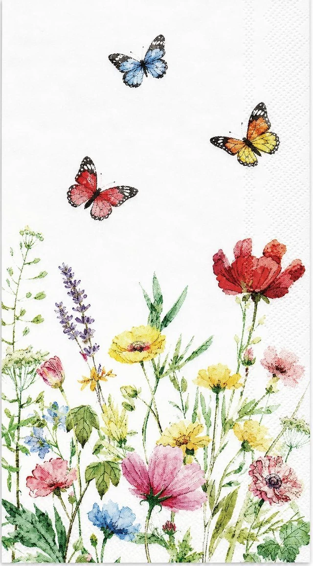 Main image of 50 Spring Floral Napkins Wild Flower Bathroom Napkins Guest Disposable Decorative Disposable Napkins for Bathroom, Wedding, Baby Shower, Birthday, Wildflower Party Decor