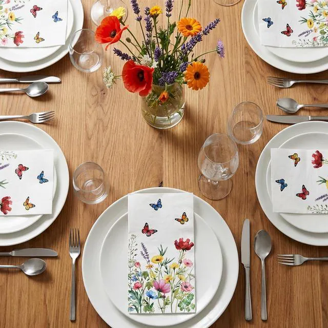 Alt view image 7 of 7 - 50 Spring Floral Napkins Wild Flower Bathroom Napkins Guest Disposable Decorative Disposable Napkins for Bathroom, Wedding, Baby Shower, Birthday, Wildflower Party Decor