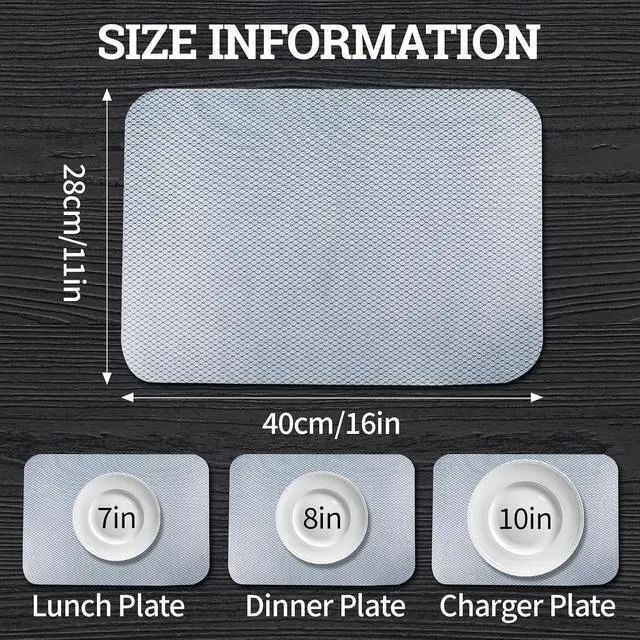 Alt view image 2 of 7 - Clear Plastic Placemats Set of 6-Polypropylene Table Protector for Dining, Kitchen, Office, Painting Table, Shelves-Heat Resistant, Crystal Clear, Wipeable Place Mats-11x15.7