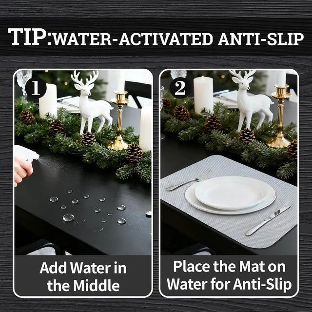Alt view image 6 of 7 - Clear Plastic Placemats Set of 6-Polypropylene Table Protector for Dining, Kitchen, Office, Painting Table, Shelves-Heat Resistant, Crystal Clear, Wipeable Place Mats-11x15.7