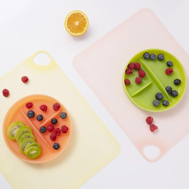 Alt view image 7 of 7 - Fold N Go Silicone Placemat w Travel Case | Dishwasher Safe, BPA Free, Non-Slip, Waterproof | Mini Dining Mat for Infants, Babies, Toddlers and Kids (1, Blueberry)