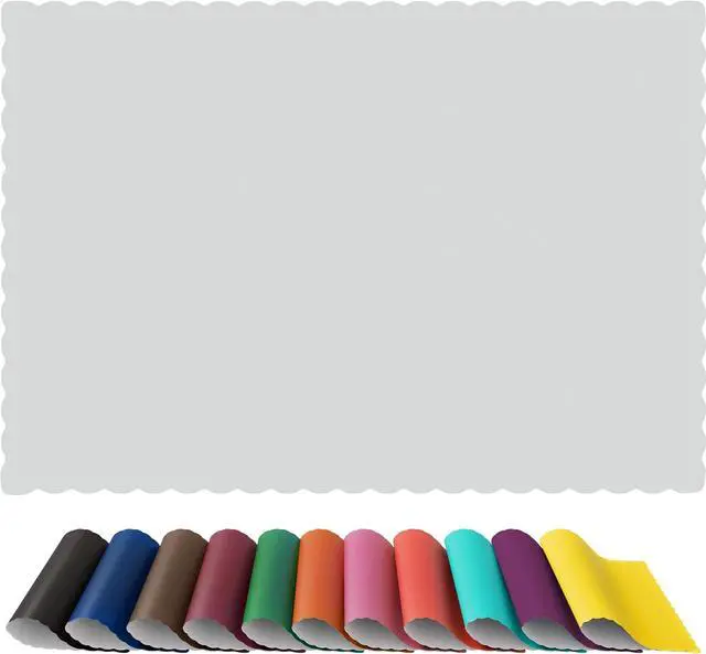 Alt view image 2 of 7 - Disposable Paper Placemats, Scalloped Edge Table Mats, White, Pack of 100