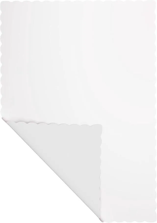 Alt view image 4 of 7 - Disposable Paper Placemats, Scalloped Edge Table Mats, White, Pack of 100