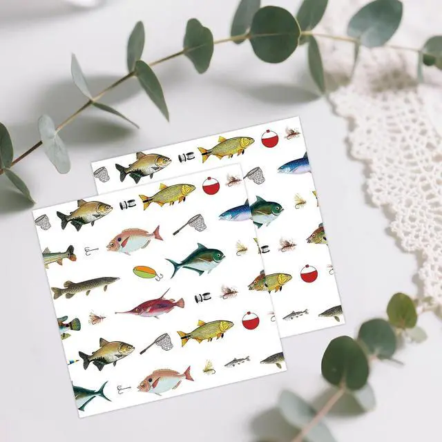 Alt view image 5 of 7 - 50 Pcs Fishing Napkins 13 x 13 Inches, Fishing Birthday Paper Napkins Disposable Luncheon Party Napkin Cocktail Napkins for for Ofishally One Birthday Decorations (Fishing)