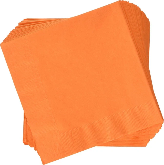 Main image of 3-Ply Paper Luncheon Napkins, Sunkissed Orange Color, 50 Count