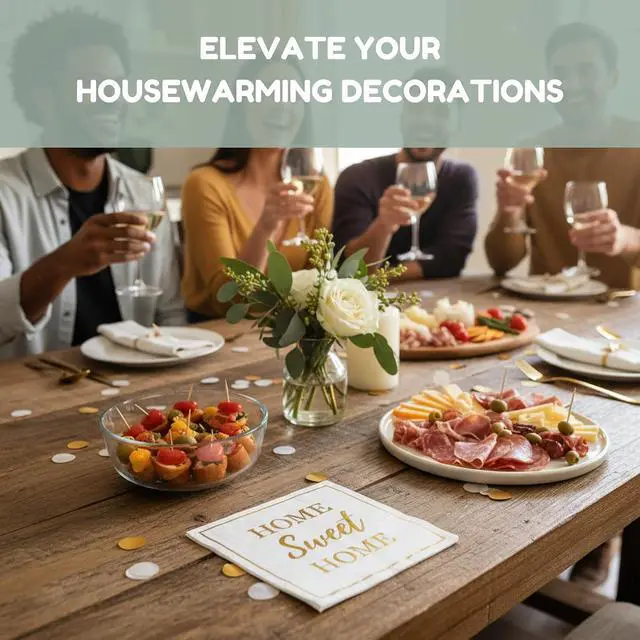 Alt view image 2 of 7 - Housewarming Party Decorations Napkins, 50 Pack, Home Sweet Home Paper Napkin in White and Gold Foil, New Home Gift Ideas, Open House Real Estate Agent Gifts to Clients
