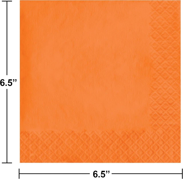 Alt view image 3 of 6 - 3-Ply Paper Luncheon Napkins, Sunkissed Orange Color, 50 Count