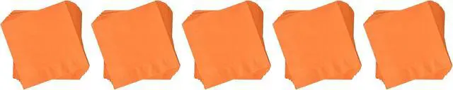 Alt view image 6 of 6 - 3-Ply Paper Luncheon Napkins, Sunkissed Orange Color, 50 Count