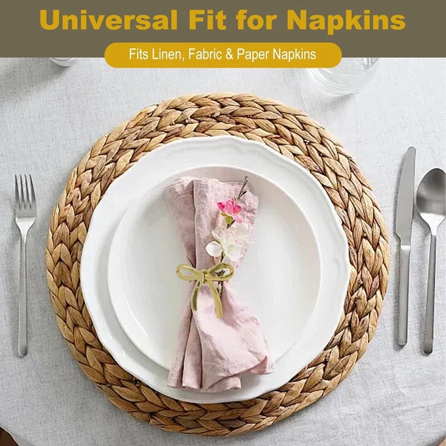 Alt view image 5 of 7 - 6Pcs Bow Napkin Rings Gold Elegant Ring Holders for Napkins Vintage Metal Holder Set for Bridal Dinner Wedding Party and Banquet Table Decorations