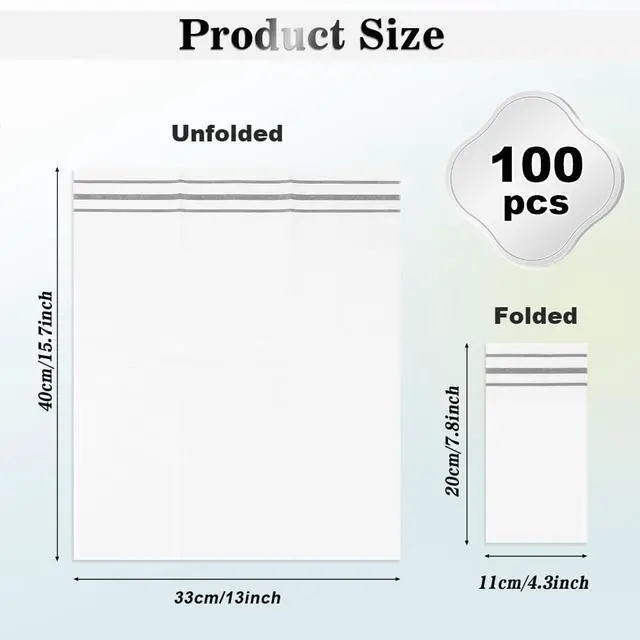 Alt view image 3 of 6 - 100 Pack Paper Napkins Disposable Hand Towels for Bathroom, Soft Silver Dinner Napkins Disposable Decorative, Paper Guest Towels for Bathroom, Kitchen Wedding Bridal Baby Shower Birthday Party Events