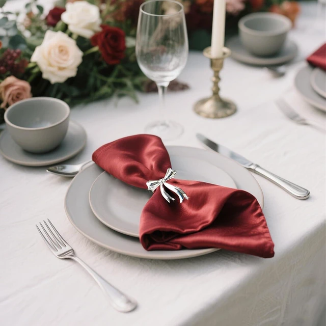 Alt view image 4 of 7 - Silver Bow Napkin Rings Set of 6 Metal Bow Napkin Ring Holders for Valentine Day Wedding Banquet Decor,Elegant Butterfly Knot Napkin Rings for Holiday Party Birthday Dining Table Setting