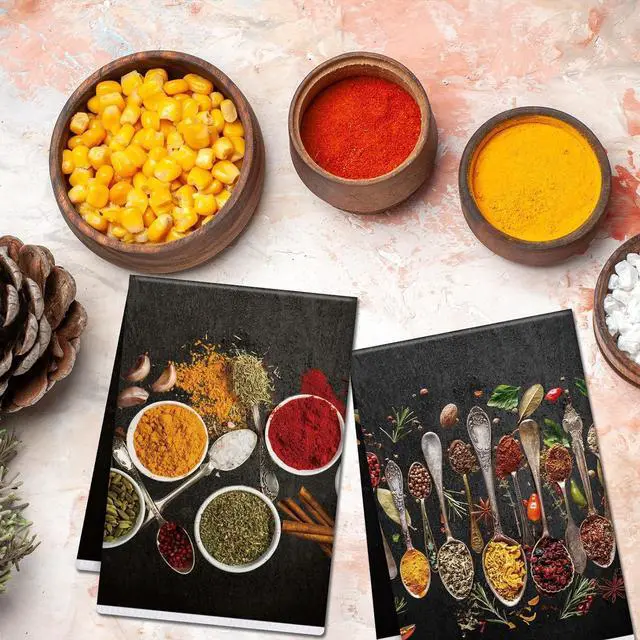 Alt view image 4 of 6 - Spices Kitchen Towels Set of 6, Colorful Herbs Spices Dish Towels | Microfiber Kitchen Hand Towel, Home Farmhouse Cleaning Decoration Baking Tea Dish Cloth Housewarming Gifts