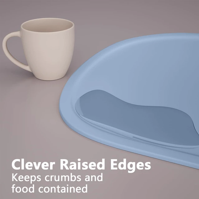 Alt view image 4 of 7 - Set of 3 Silicone Placemats with Raised Edges for Kids,Toddlers,Babies, Non-Slip Dinning Table Mat, Baby Eating Mat, Food Mat Set 1