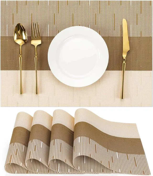 Main image of Placemats Set of 4, Vinyl Woven Heat-Resistant Place Mats