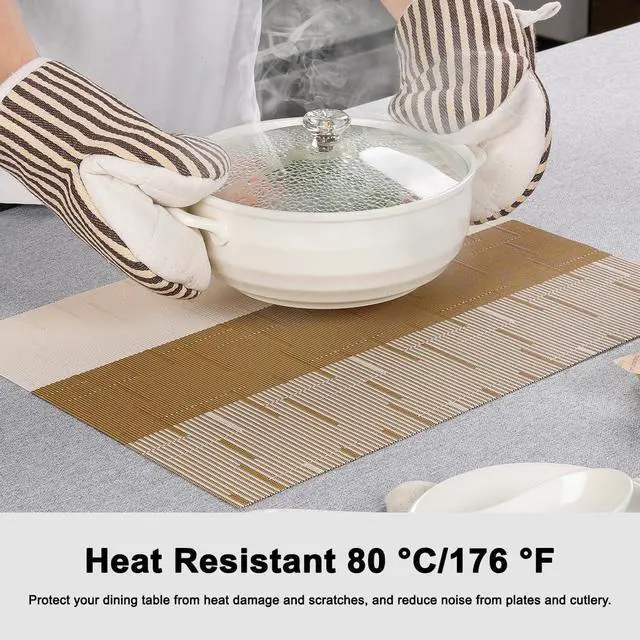 Alt view image 5 of 7 - Placemats Set of 4, Vinyl Woven Heat-Resistant Place Mats
