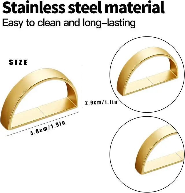 Alt view image 2 of 6 - 10 Pcs Gold Napkin Rings - Metal Napkin Ring(Semicircle) | Stainless Steel Napkin Rings for Table Settings Wedding Christmas Party Dinner Table
