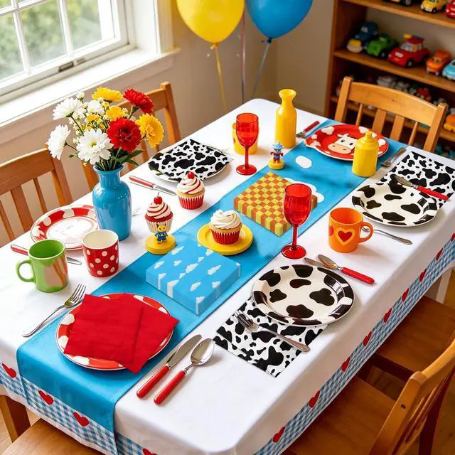 Alt view image 5 of 7 - Story Napkins Disposable Cow Pattern Printed Check Mix Color Paper Luncheon Napkins Set for Kids Birthday Party Baby Shower Party Supplies, 13'' x 13'' (100)