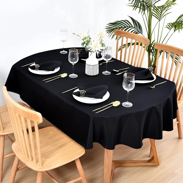 Alt view image 6 of 7 - Set of 4 Black Cloth Napkins 17 x 17 Inches Solid Washable Polyester Dinner Napkins with Hemmed Edges for Dinners Parties Weddings Banquets Events Table Decoration