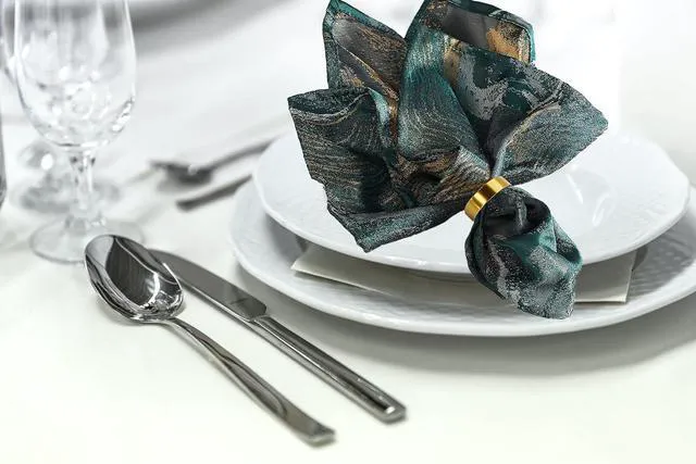 Alt view image 5 of 6 - Gold Napkin Rings-10 Pcs Stainless Steel Napkin Rings | Metal Napkin Ring for Table Settings Wedding Christmas Party Dinner Table