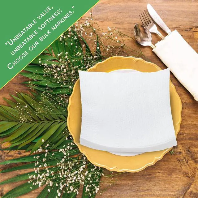 Alt view image 4 of 4 - Paper Lunch Napkins. 500 Count Lunch Napkins 1 Ply, White. 12 x 12