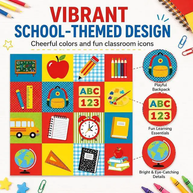Alt view image 5 of 7 - 50 Pcs Back to School Paper Napkins 13 x 13 Inches, First Day of School Disposable Luncheon Dinner Party Napkins for Preschool Kindergarten Teacher Classroom Decorations (School)