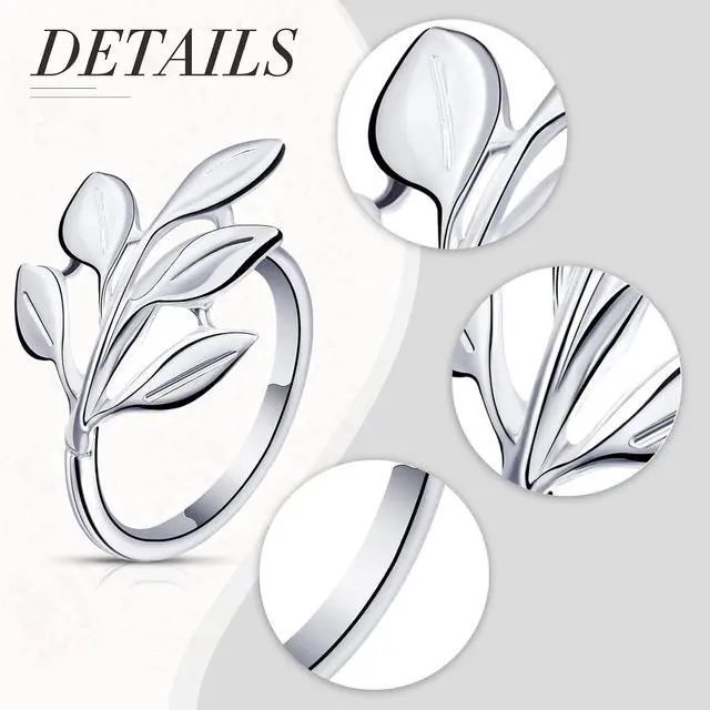 Alt view image 3 of 7 - Set of 12 Leaf Napkin Rings Silver Metal Napkin Rings Holders Bulk with Elegant Leaf Shape for Vintage Wedding Bridal Thanksgiving Christmas Fall Festive Dinner Table Party Decoration Favors