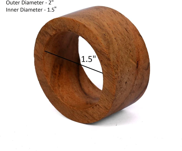 Alt view image 6 of 6 - Handmade Acacia Wood Napkin Ring Set of 12 for Dining, Anniversary, Birthday, Christmas | Napkin Ring for Home and Kitchen Décor