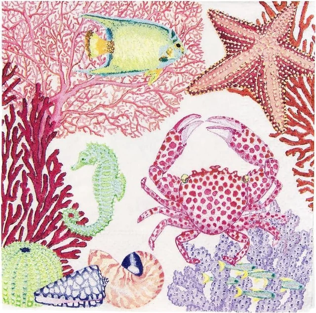 Alt view image 3 of 7 - Under the Sea Paper Cocktail Napkins, 20 Per Package