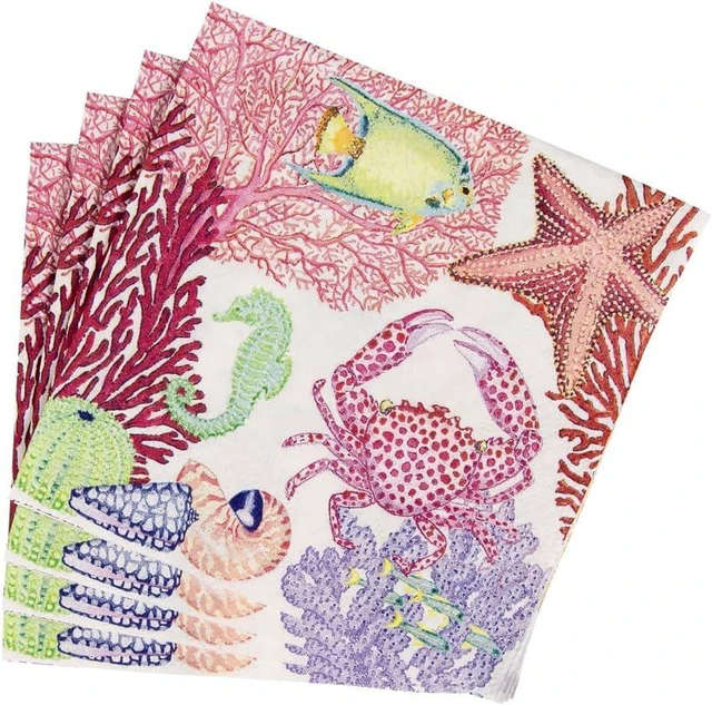 Alt view image 5 of 7 - Under the Sea Paper Cocktail Napkins, 20 Per Package