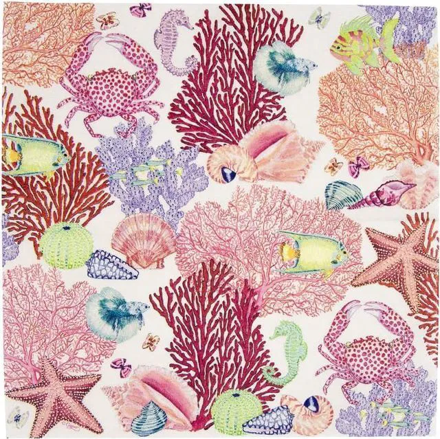 Alt view image 7 of 7 - Under the Sea Paper Cocktail Napkins, 20 Per Package