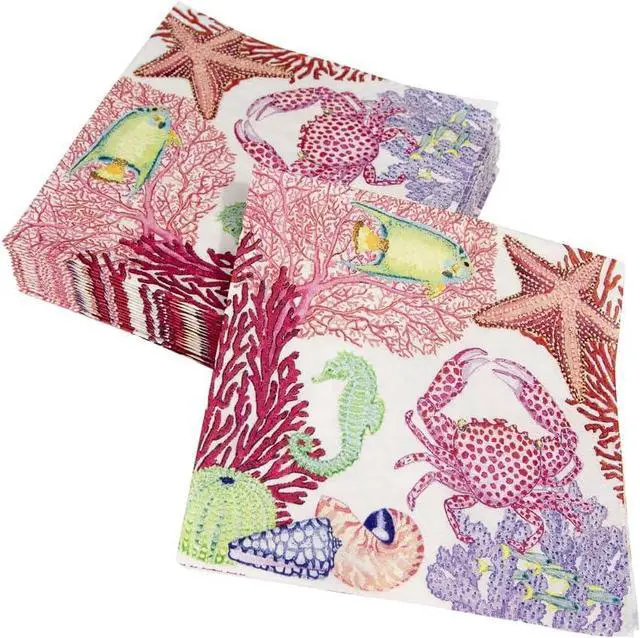 Alt view image 6 of 7 - Under the Sea Paper Cocktail Napkins, 20 Per Package