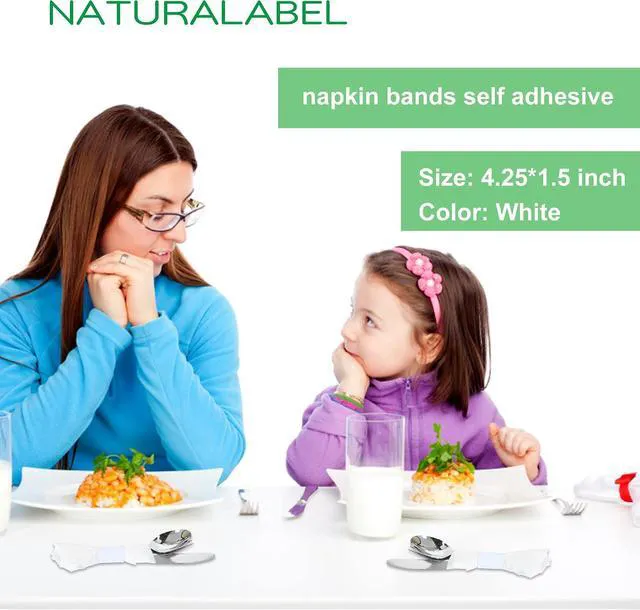 Alt view image 3 of 7 - Self-Adhesive Napkin Bands, Pack of 500, White