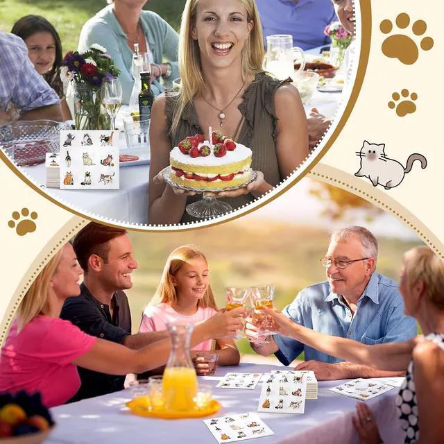 Alt view image 4 of 6 - 60 Pcs Sweet Cat Life Cocktail Napkins 5 x 5 Inch Disposable Beverage Paper Napkins Decorative Dinner Decor for Baby Shower Birthday Home Table Party Supplies