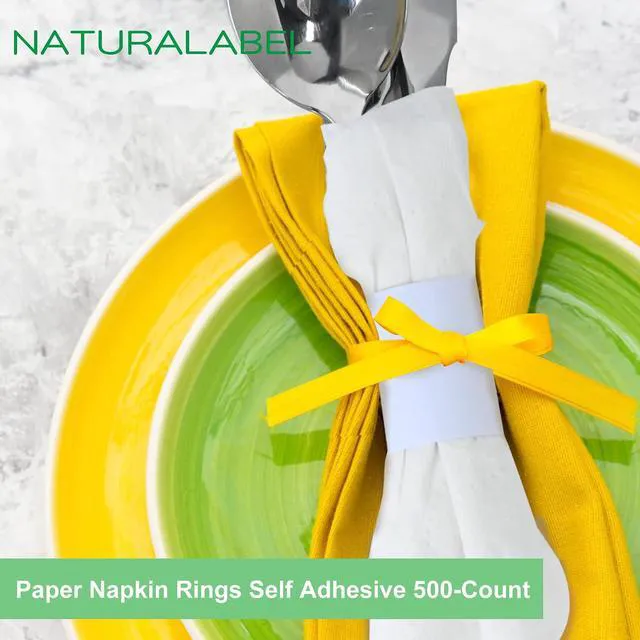 Alt view image 5 of 7 - Self-Adhesive Napkin Bands, Pack of 500, White