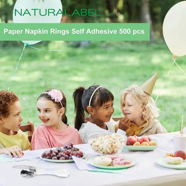 Alt view image 4 of 7 - Self-Adhesive Napkin Bands, Pack of 500, White