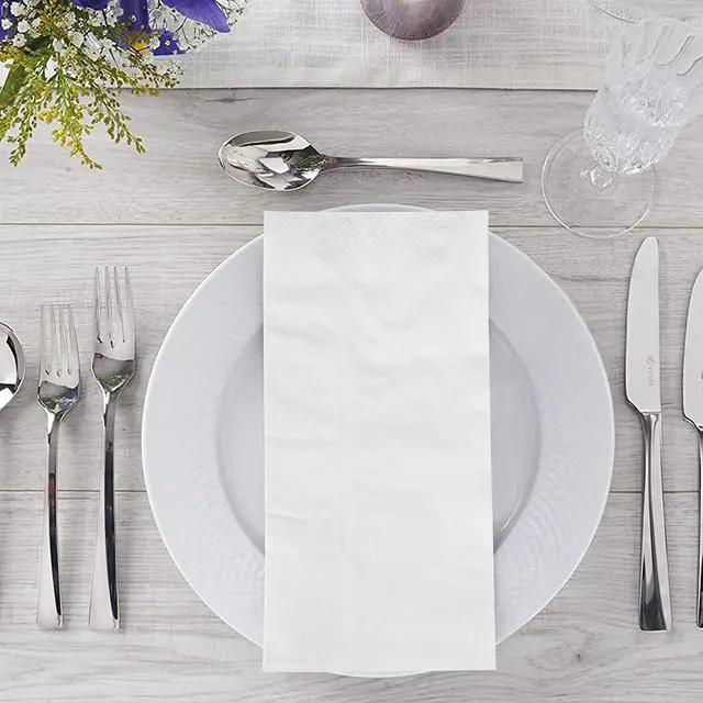 Alt view image 4 of 6 - 1/8 Fold 100 Pack Paper Napkins Guest Towels Disposable, Premium Quality 2-ply Dinner Napkins Disposable Soft, Absorbent, Party Napkins Wedding Napkins for Kitchen, Dinners or Events