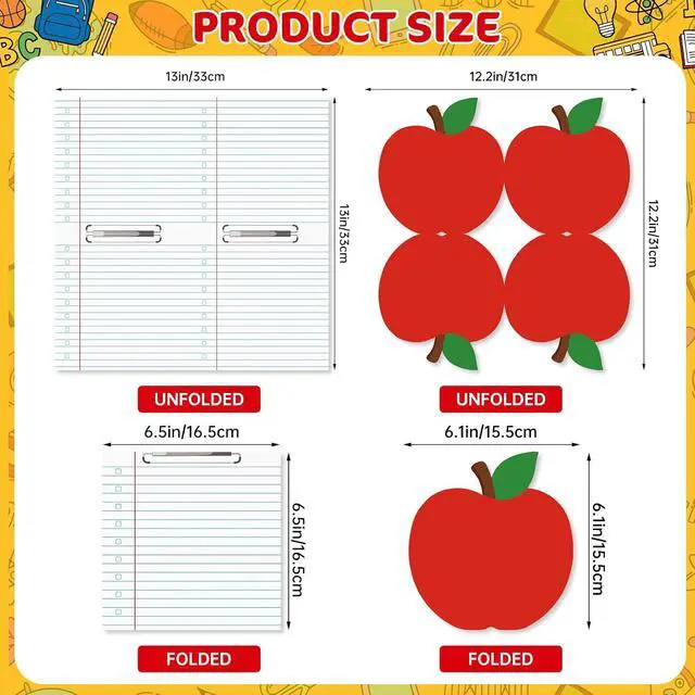 Alt view image 3 of 7 - 40 Pcs Back to School Paper Napkins - Disposable Apple and Notebook Designs Teacher Napkins for All Grades First Day of School Party Supplies Table Decorations