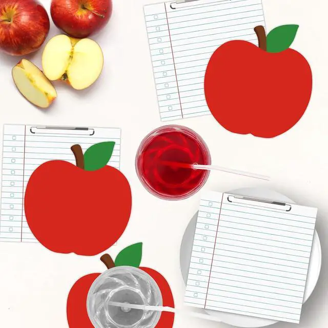 Alt view image 6 of 7 - 40 Pcs Back to School Paper Napkins - Disposable Apple and Notebook Designs Teacher Napkins for All Grades First Day of School Party Supplies Table Decorations