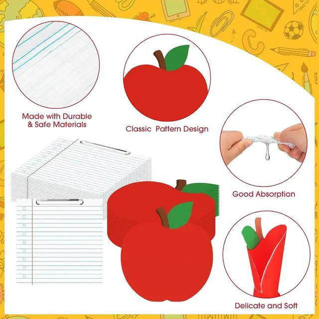 Alt view image 2 of 7 - 40 Pcs Back to School Paper Napkins - Disposable Apple and Notebook Designs Teacher Napkins for All Grades First Day of School Party Supplies Table Decorations
