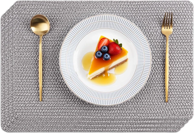 Main image of Indoor/Outdoor Washable Woven Vinyl Table Dining Placemats, Set of 4