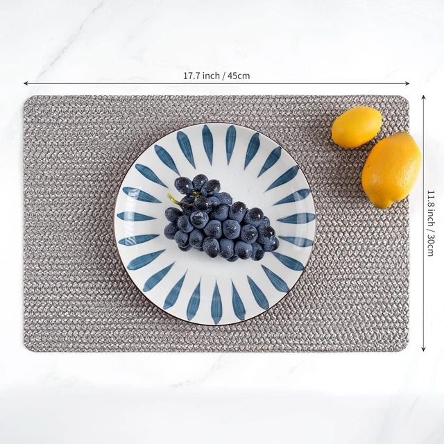 Alt view image 4 of 7 - Indoor/Outdoor Washable Woven Vinyl Table Dining Placemats, Set of 4