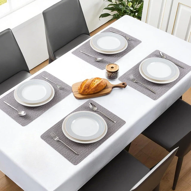 Alt view image 6 of 7 - Indoor/Outdoor Washable Woven Vinyl Table Dining Placemats, Set of 4